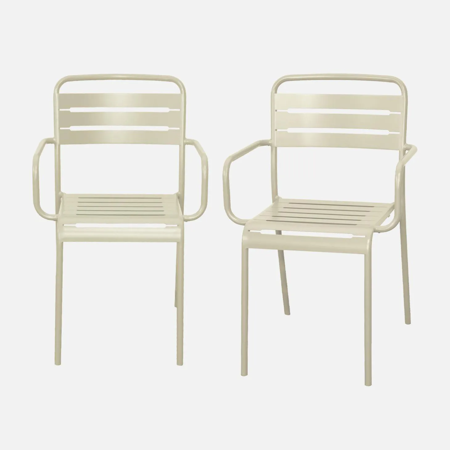 Tuinstoelen metaal met armleuning (set van 2)