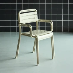 Tuinstoelen metaal met armleuning (set van 2)