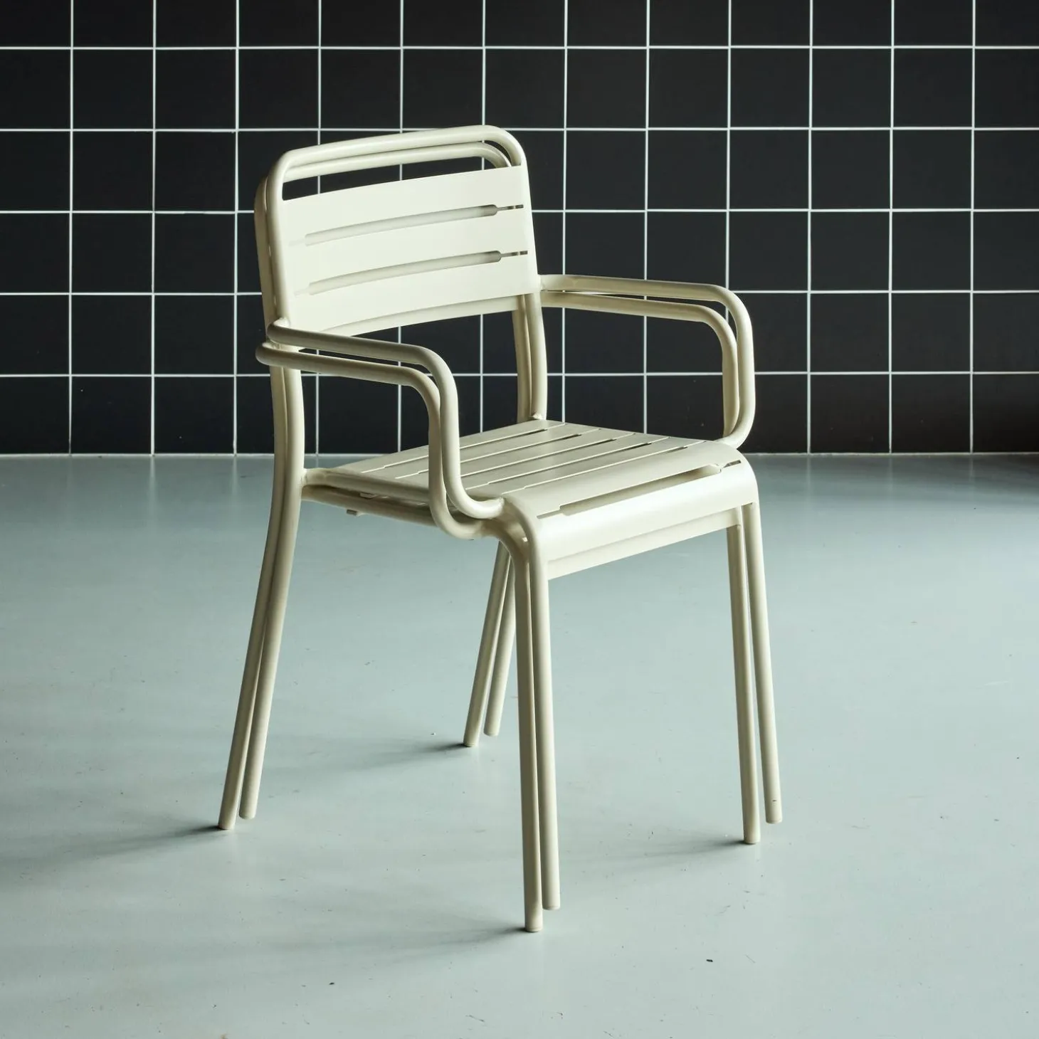 Tuinstoelen metaal met armleuning (set van 2)