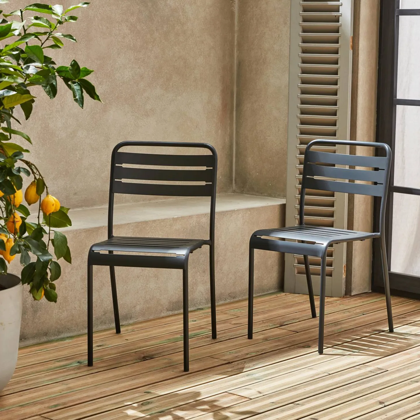 Tuinstoelen metaal (set van 2)