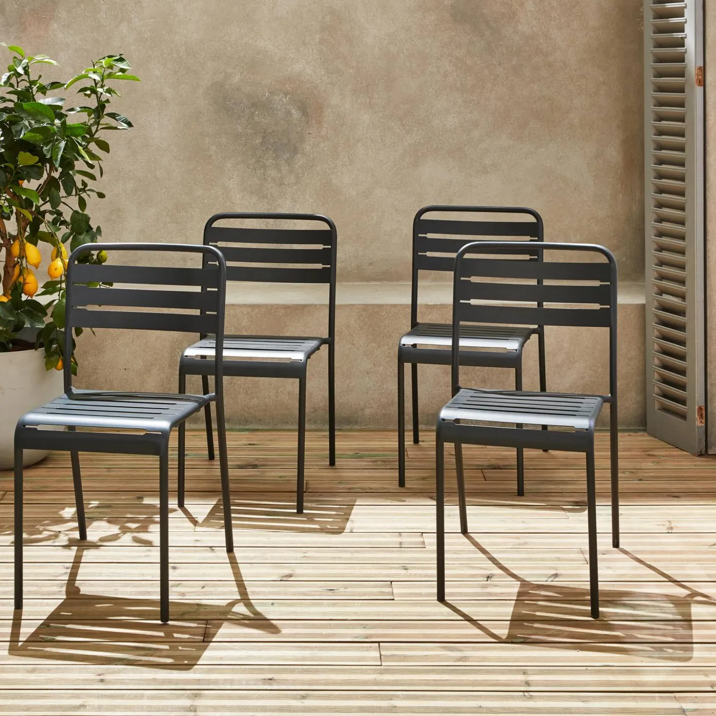 Tuinstoelen metaal (set van 4)