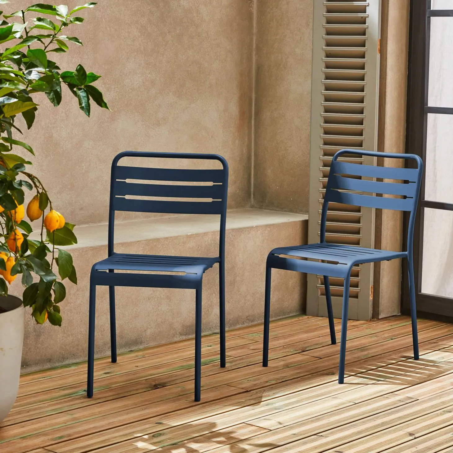 Tuinstoelen metaal (set van 2)
