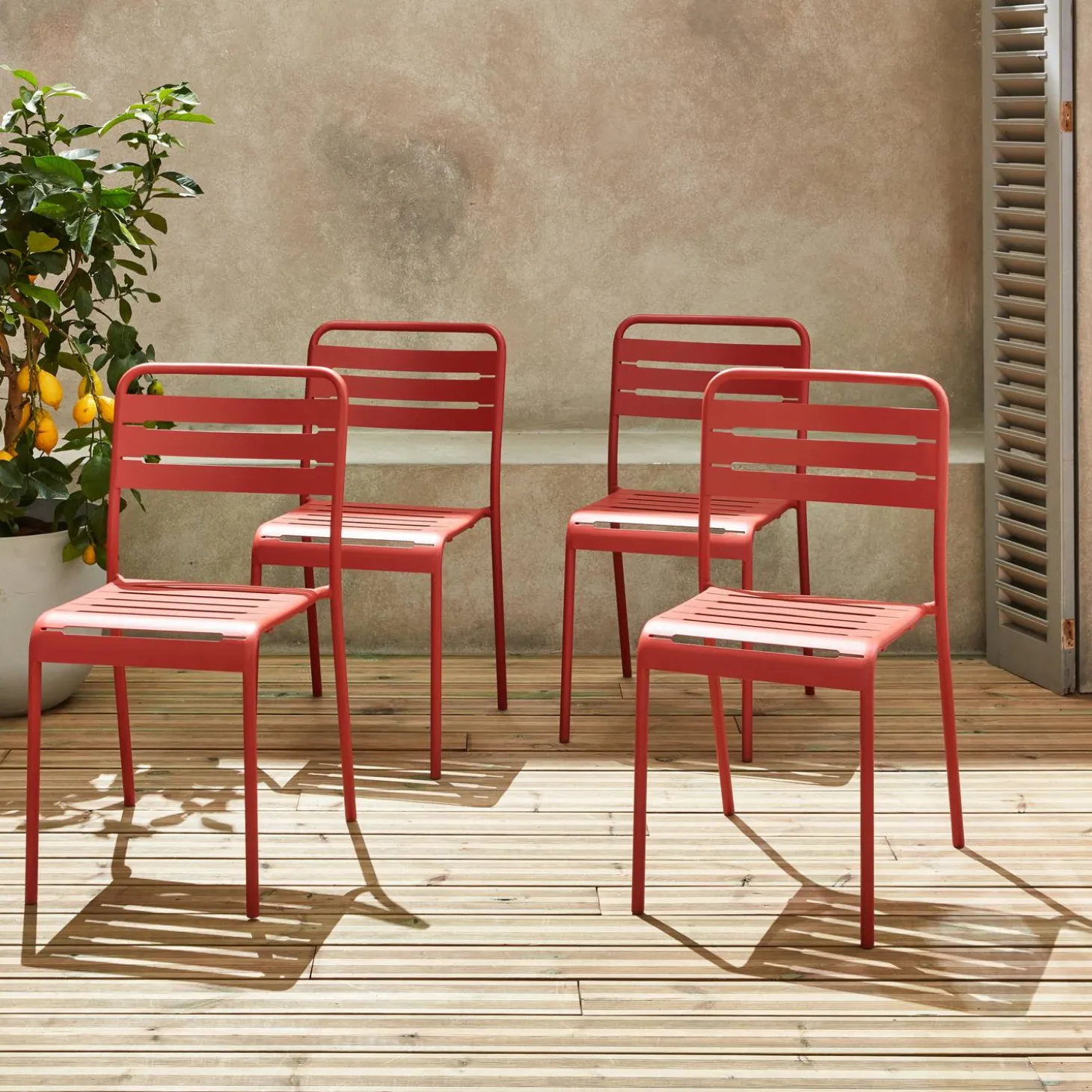 Tuinstoelen metaal (set van 4)