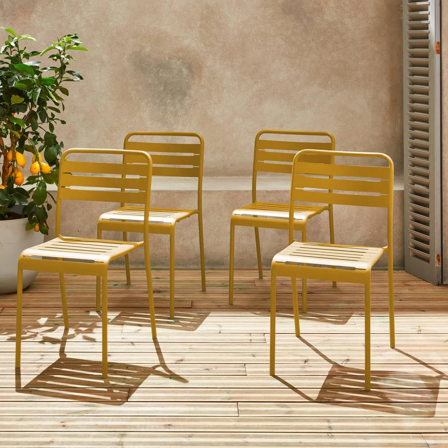 Tuinstoelen metaal (set van 4)