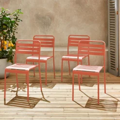 Tuinstoelen metaal (set van 4)