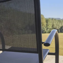 Tuinstoelen van aluminium en textileen (set van 2)
