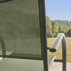Tuinstoelen van aluminium en textileen (set van 4)