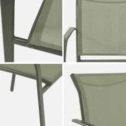 Tuinstoelen van aluminium en textileen (set van 4)