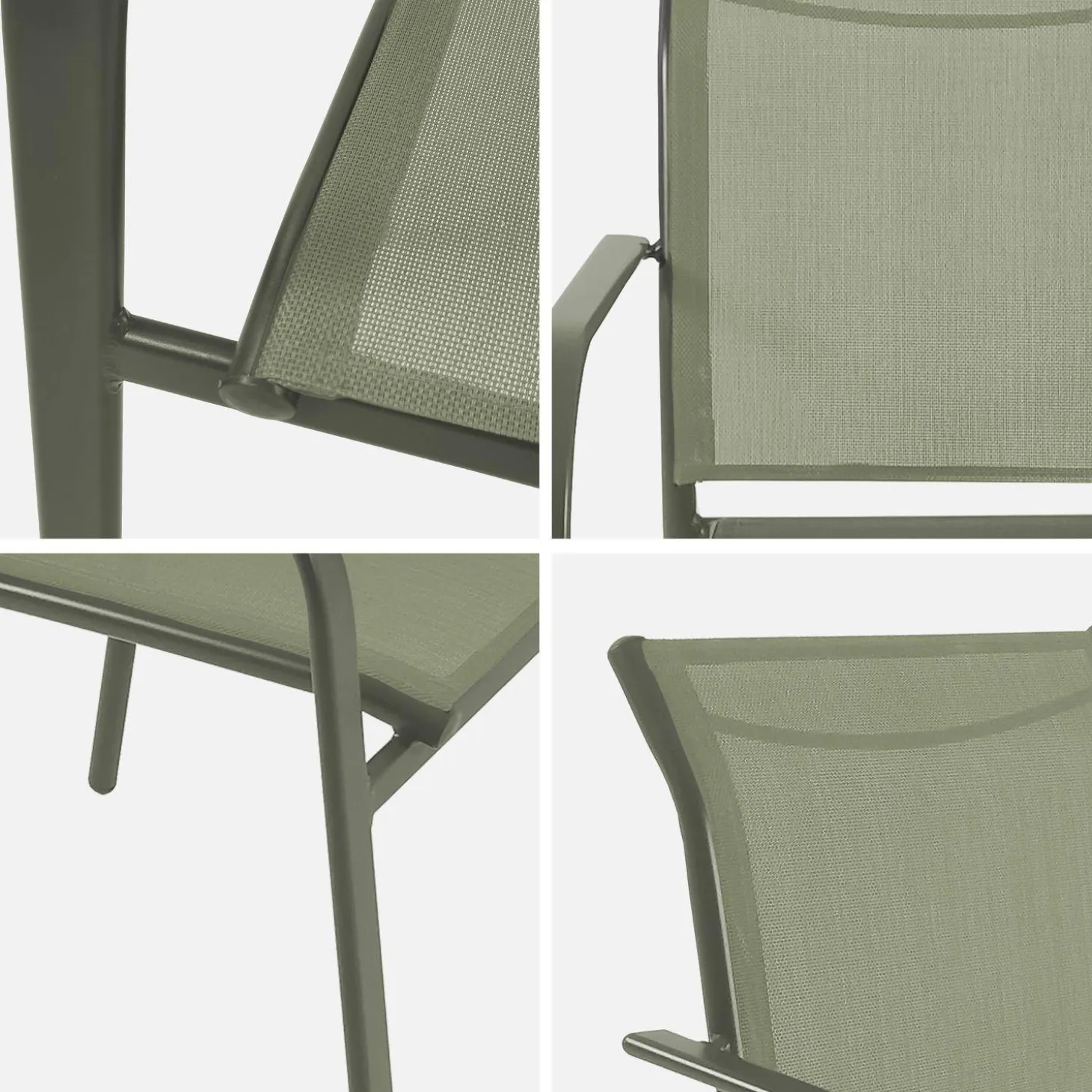 Tuinstoelen van aluminium en textileen (set van 2)