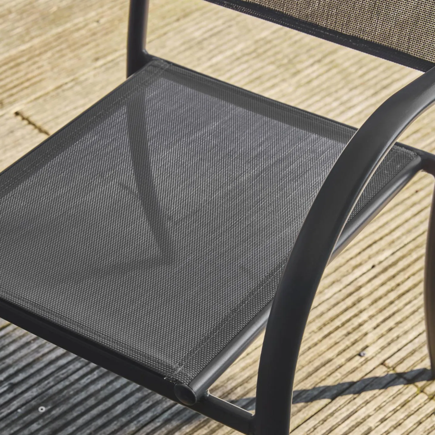 Tuinstoelen van aluminium en textileen (set van 4)