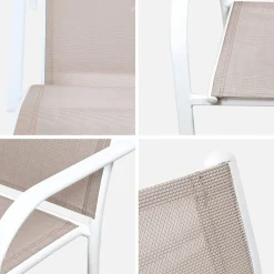Tuinstoelen van aluminium en textileen (set van 4)