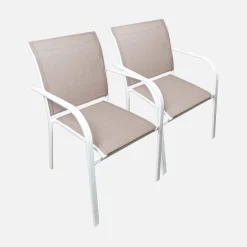 Tuinstoelen van aluminium en textileen (set van 2)