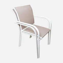 Tuinstoelen van aluminium en textileen (set van 2)