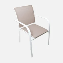 Tuinstoelen van aluminium en textileen (set van 2)