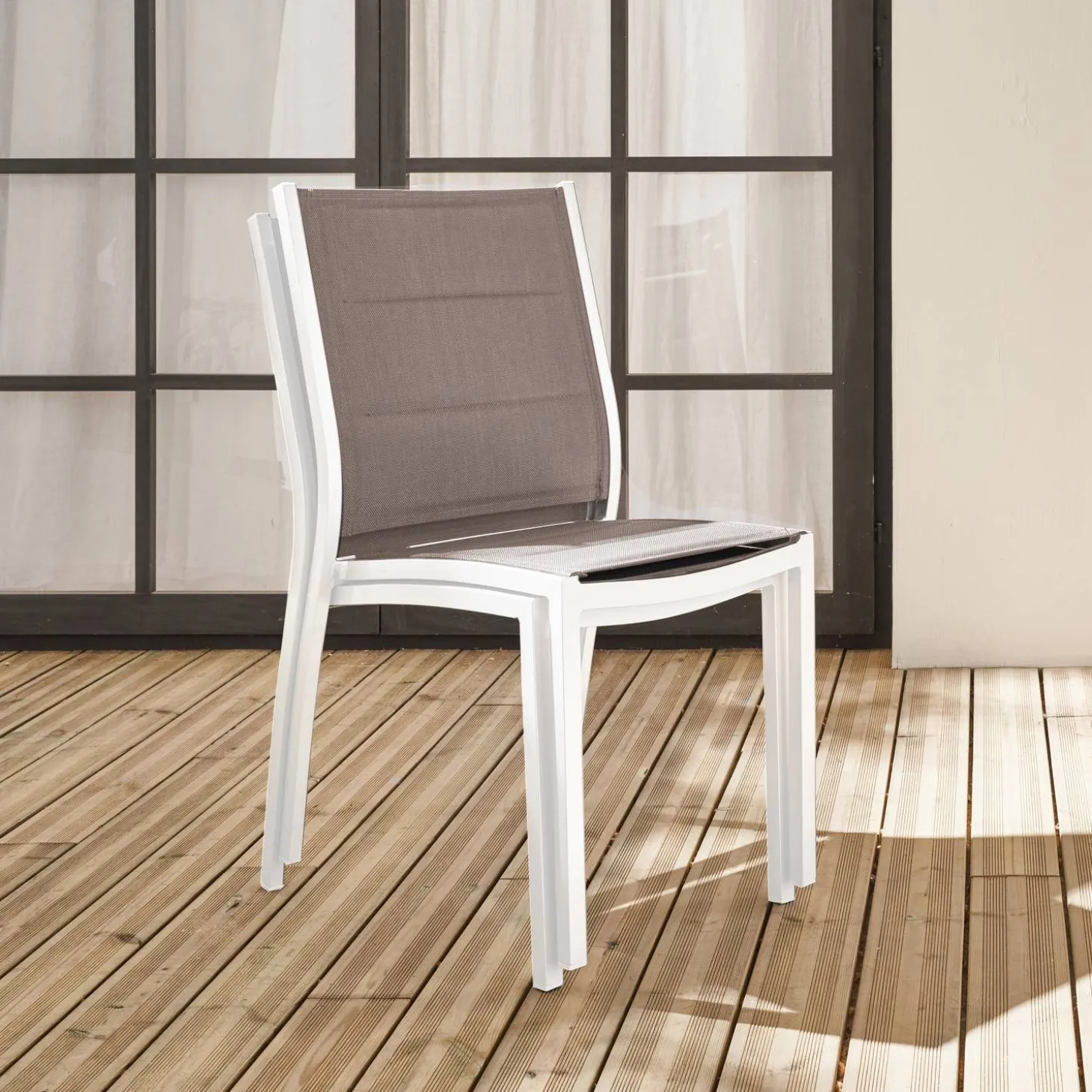Tuinstoelen van aluminium, stapelbaar (set van 2)