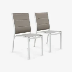Tuinstoelen van aluminium, stapelbaar (set van 2)