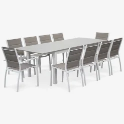 Tuinstoelen van aluminium, stapelbaar (set van 2)