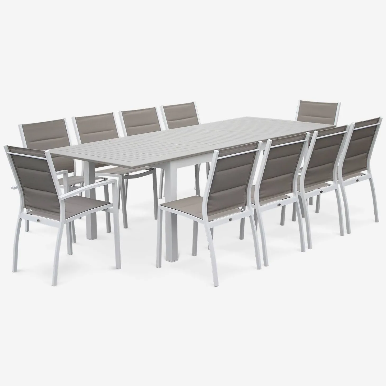 Tuinstoelen van aluminium, stapelbaar (set van 2)