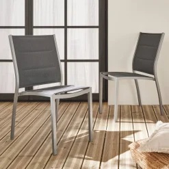 Tuinstoelen van aluminium, stapelbaar (set van 2)