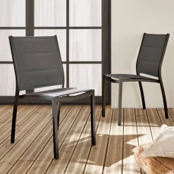 Tuinstoelen van aluminium, stapelbaar (set van 2)