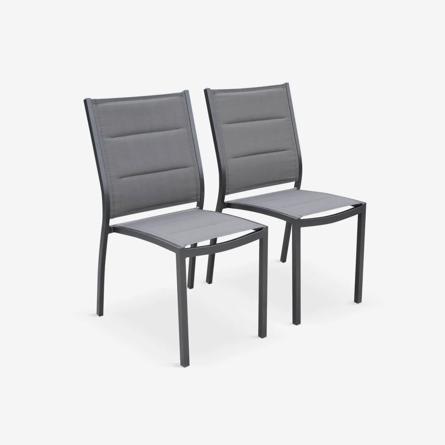 Tuinstoelen van aluminium, stapelbaar (set van 2)