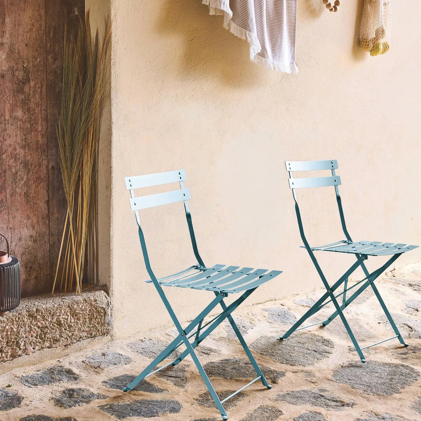 Tuinstoelen van metaal opklapbaar (set van 2)