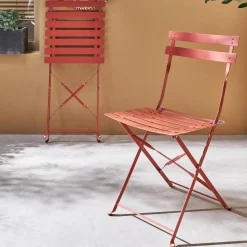 Tuinstoelen van metaal opklapbaar (set van 2)