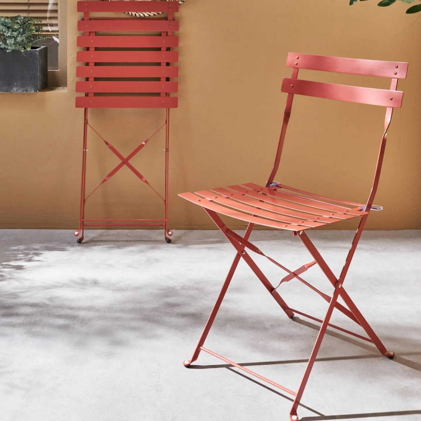 Tuinstoelen van metaal opklapbaar (set van 2)