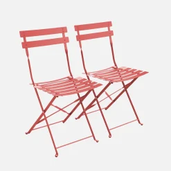 Tuinstoelen van metaal opklapbaar (set van 2)