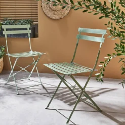 Tuinstoelen van metaal opklapbaar (set van 2)