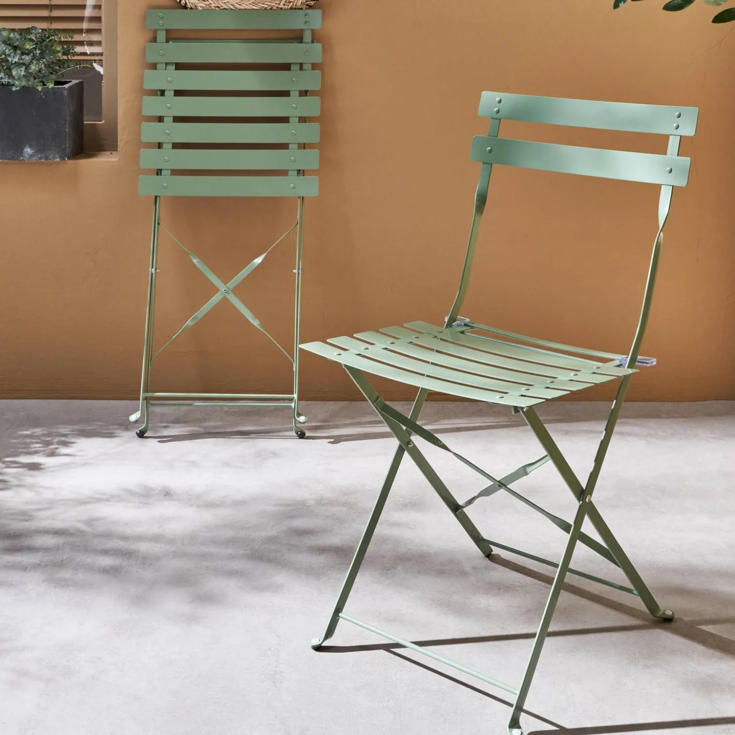 Tuinstoelen van metaal opklapbaar (set van 2)