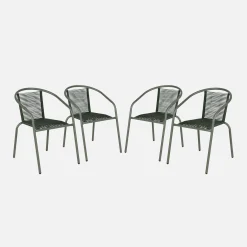 Tuinstoelen van staal en kunststof (set van 4)