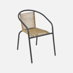 Tuinstoelen van staal en kunststof (set van 4)