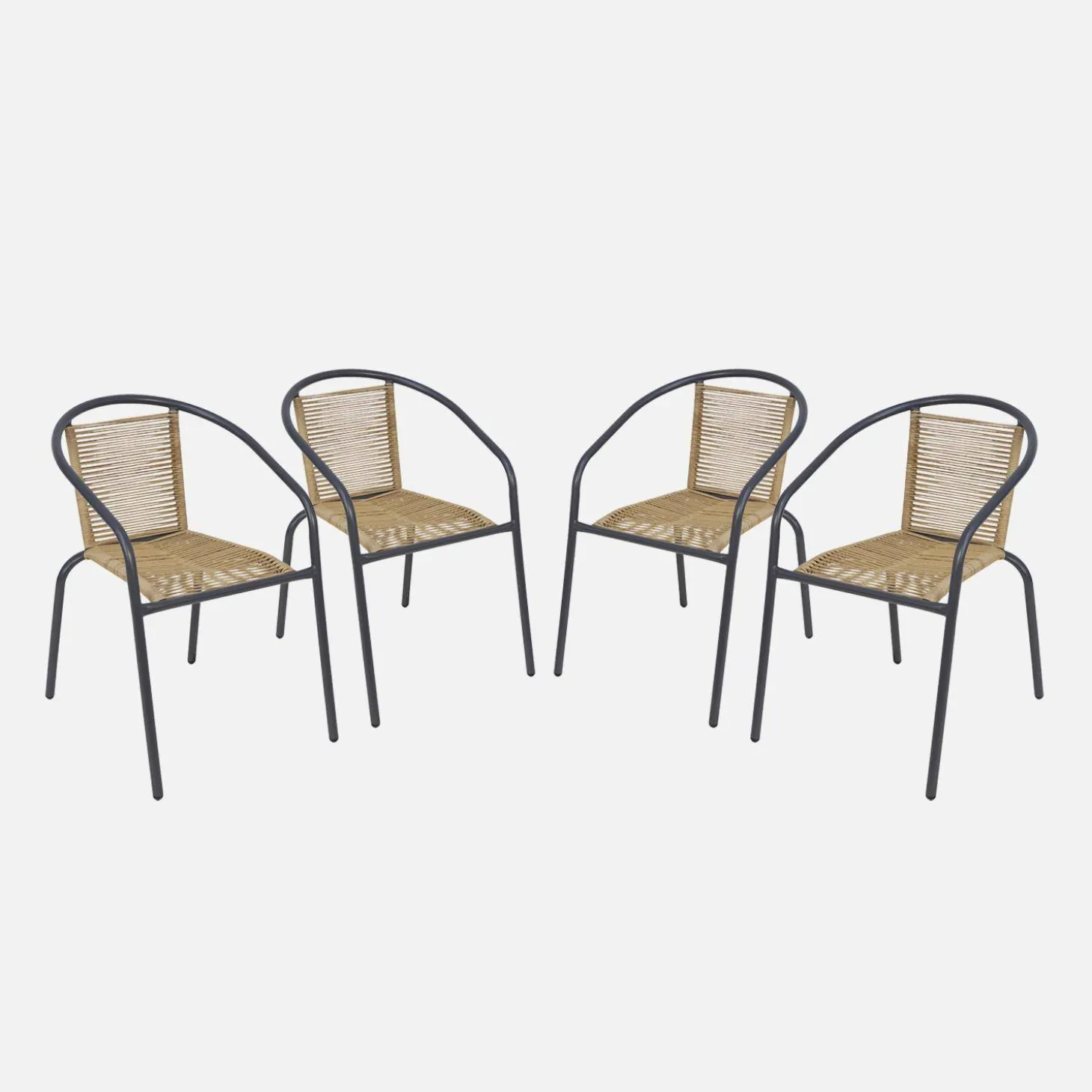 Tuinstoelen van staal en kunststof (set van 4)