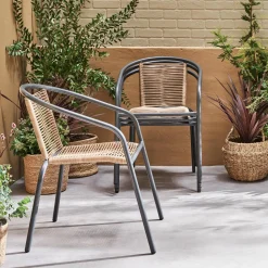 Tuinstoelen van staal en kunststof (set van 4)