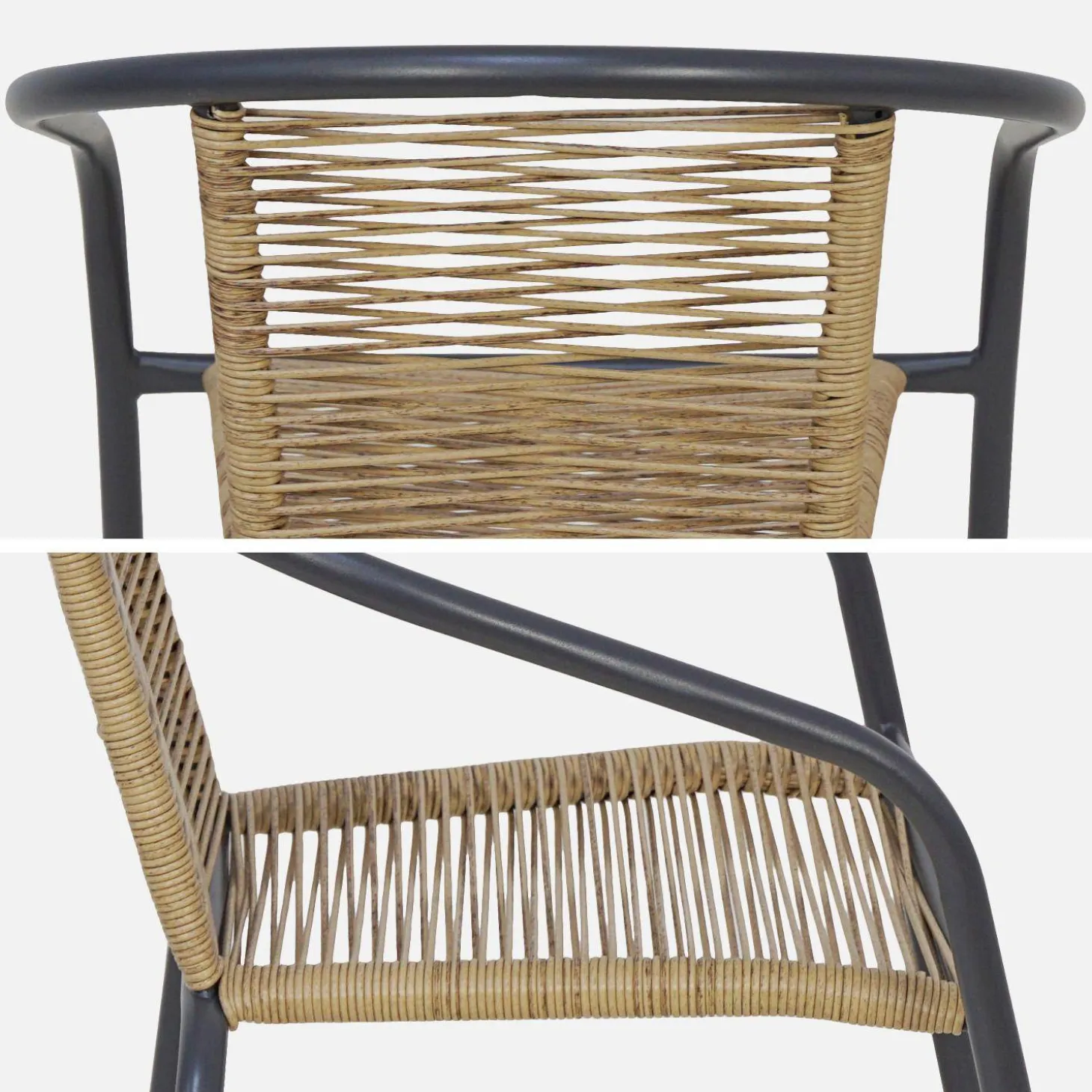 Tuinstoelen van staal en kunststof (set van 4)