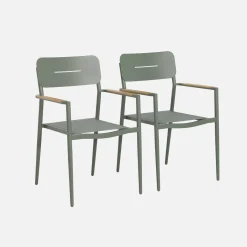 Tuinstoel van aluminium en textileen (set van 2)