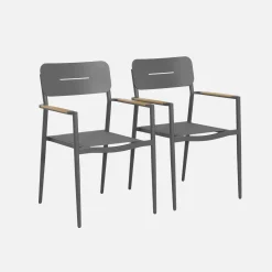 Tuinstoel van aluminium en textileen (set van 2)
