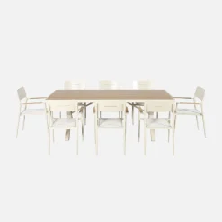 Tuintafel en 8 stoelen aluminium
