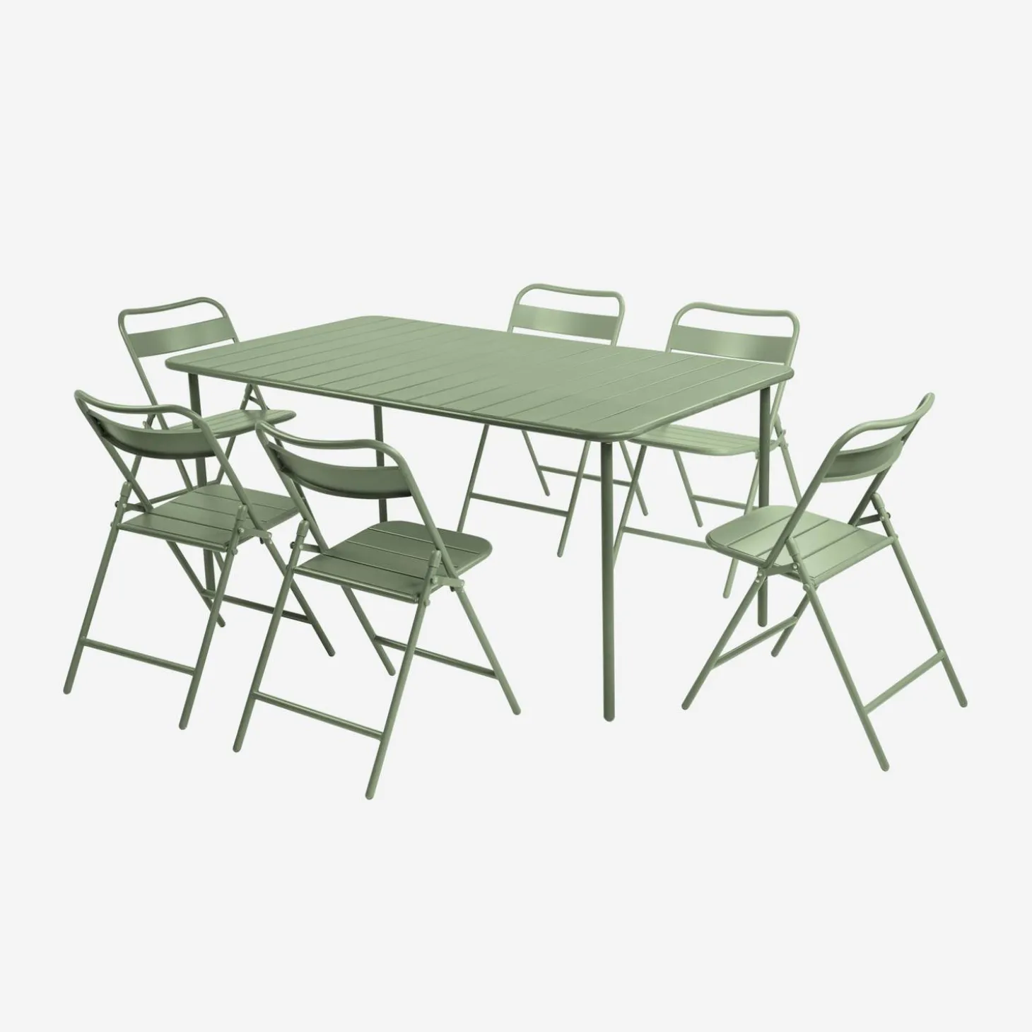 Tuintafel met 6 opklapbare stoelen metaal