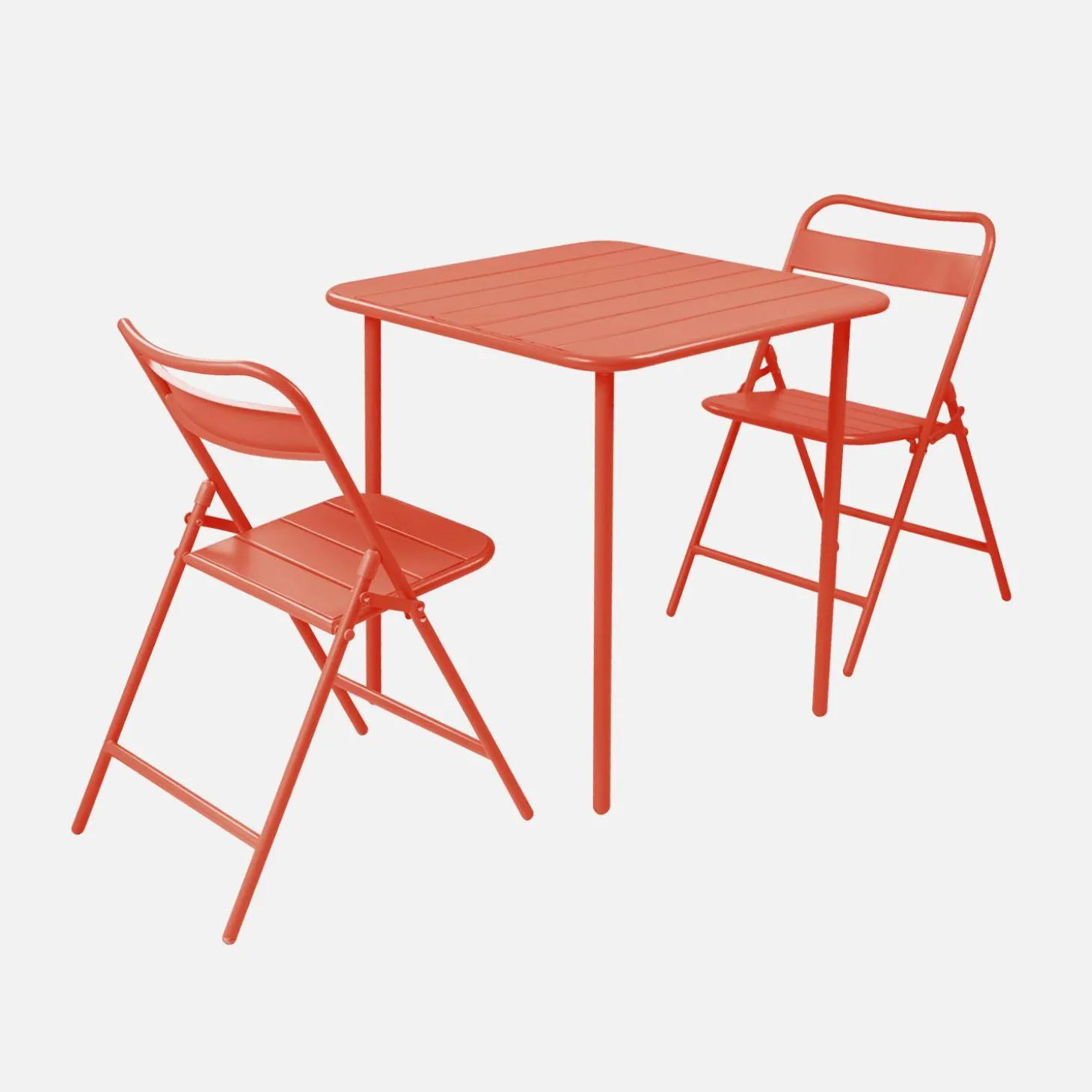 Tuintafel met 2 opklapbare stoelen metaal