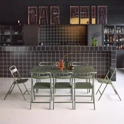 Tuintafel met 8 opklapbare stoelen metaal