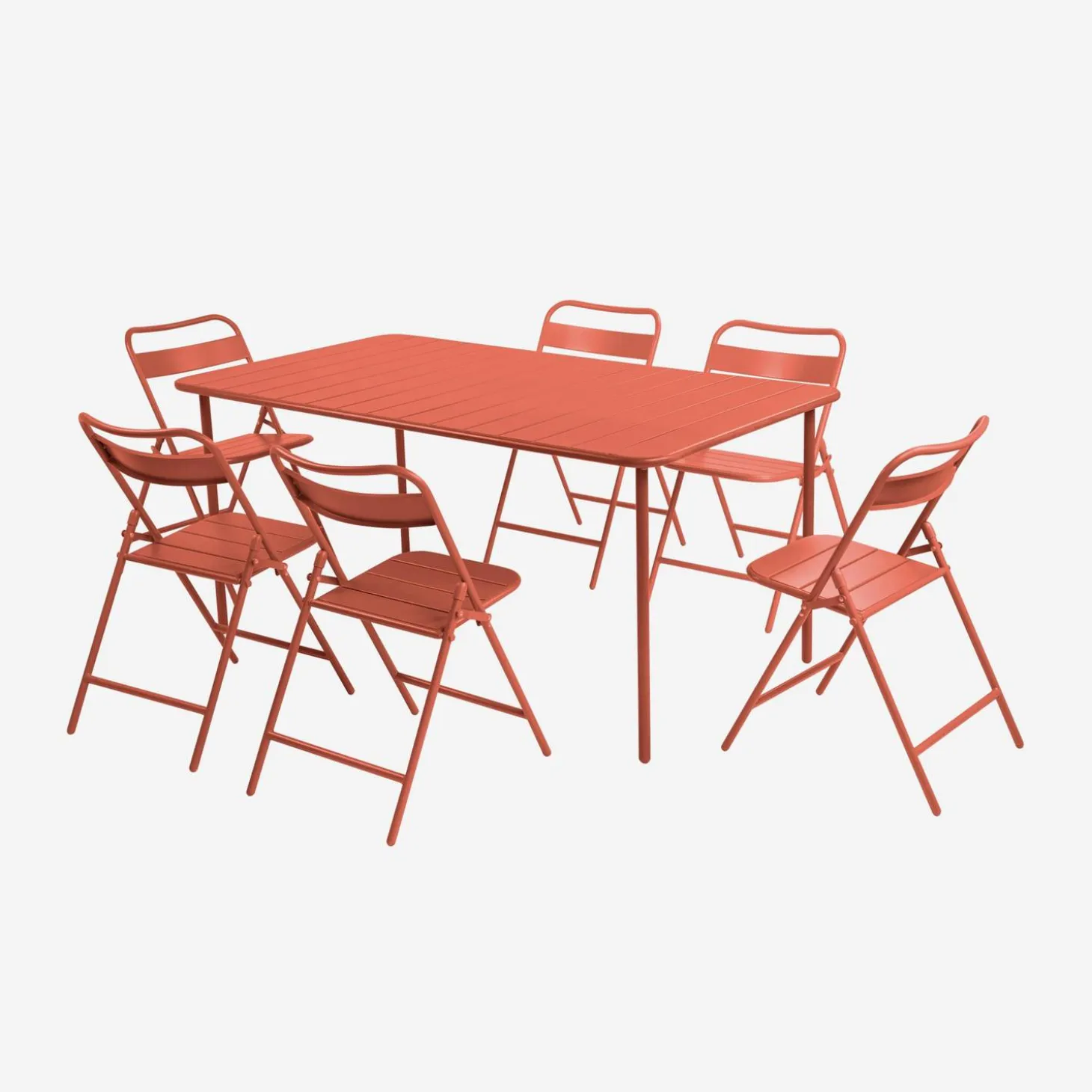 Tuintafel met 6 opklapbare stoelen metaal