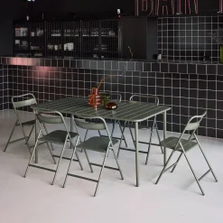 Tuintafel met 6 opklapbare stoelen metaal