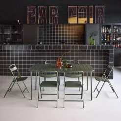 Tuintafel met 6 opklapbare stoelen metaal