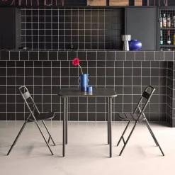 Tuintafel met 2 opklapbare stoelen metaal