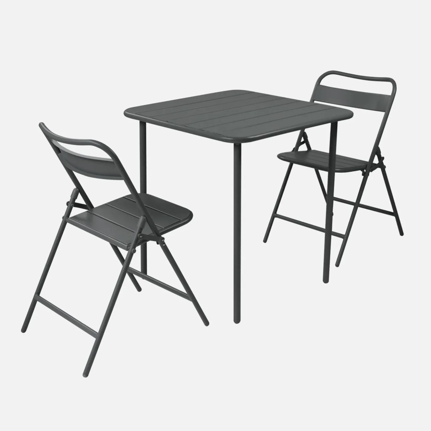 Tuintafel met 2 opklapbare stoelen metaal