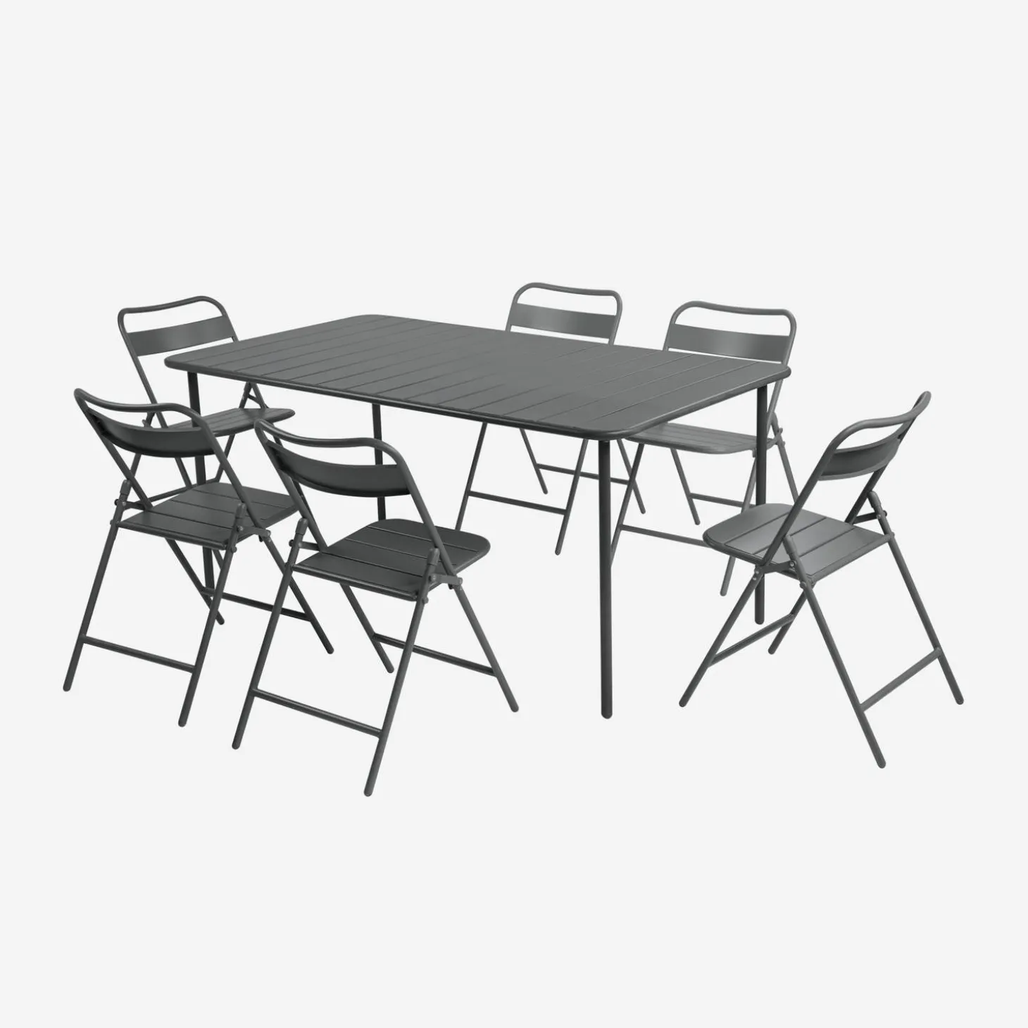 Tuintafel met 6 opklapbare stoelen metaal