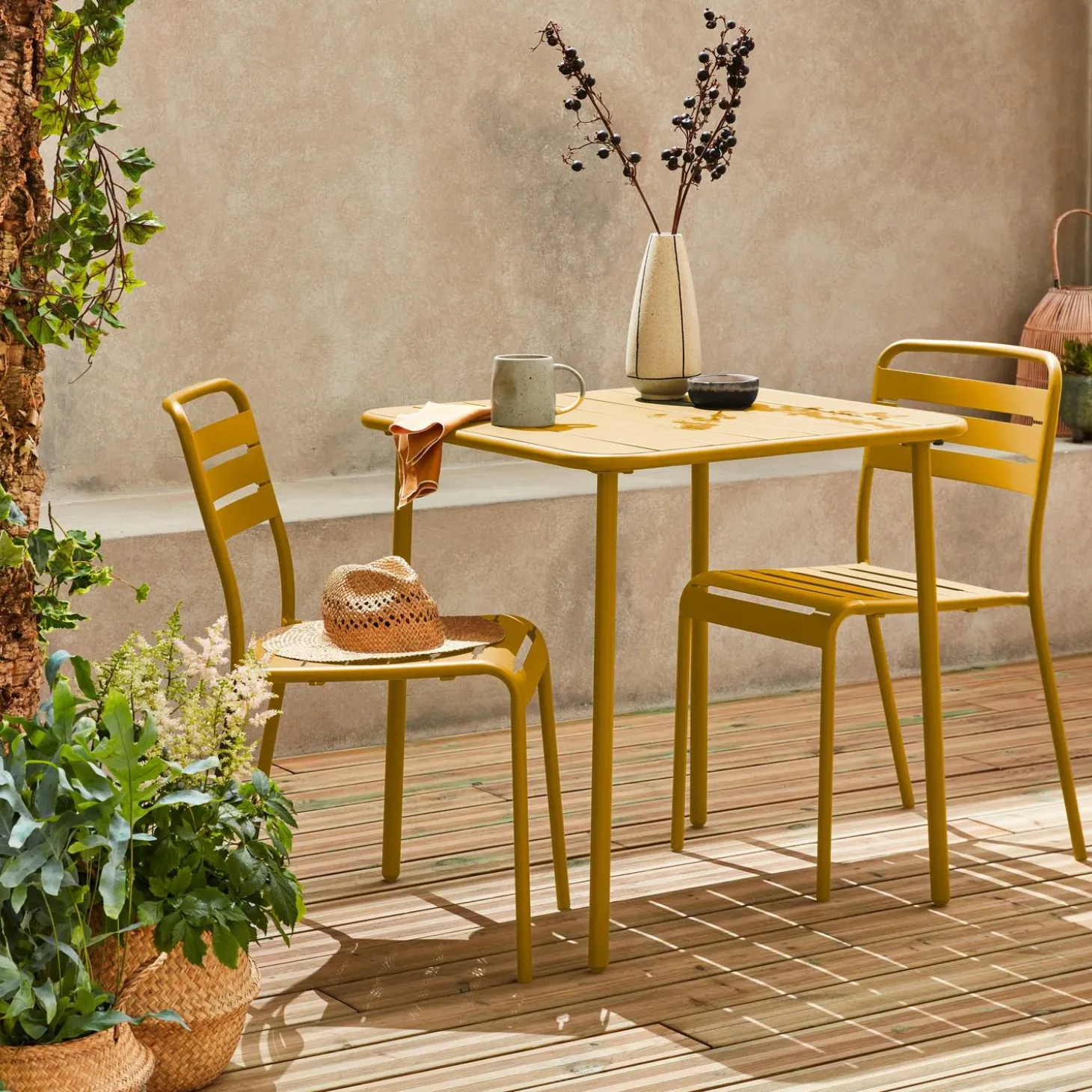 Tuintafel met 2 stoelen