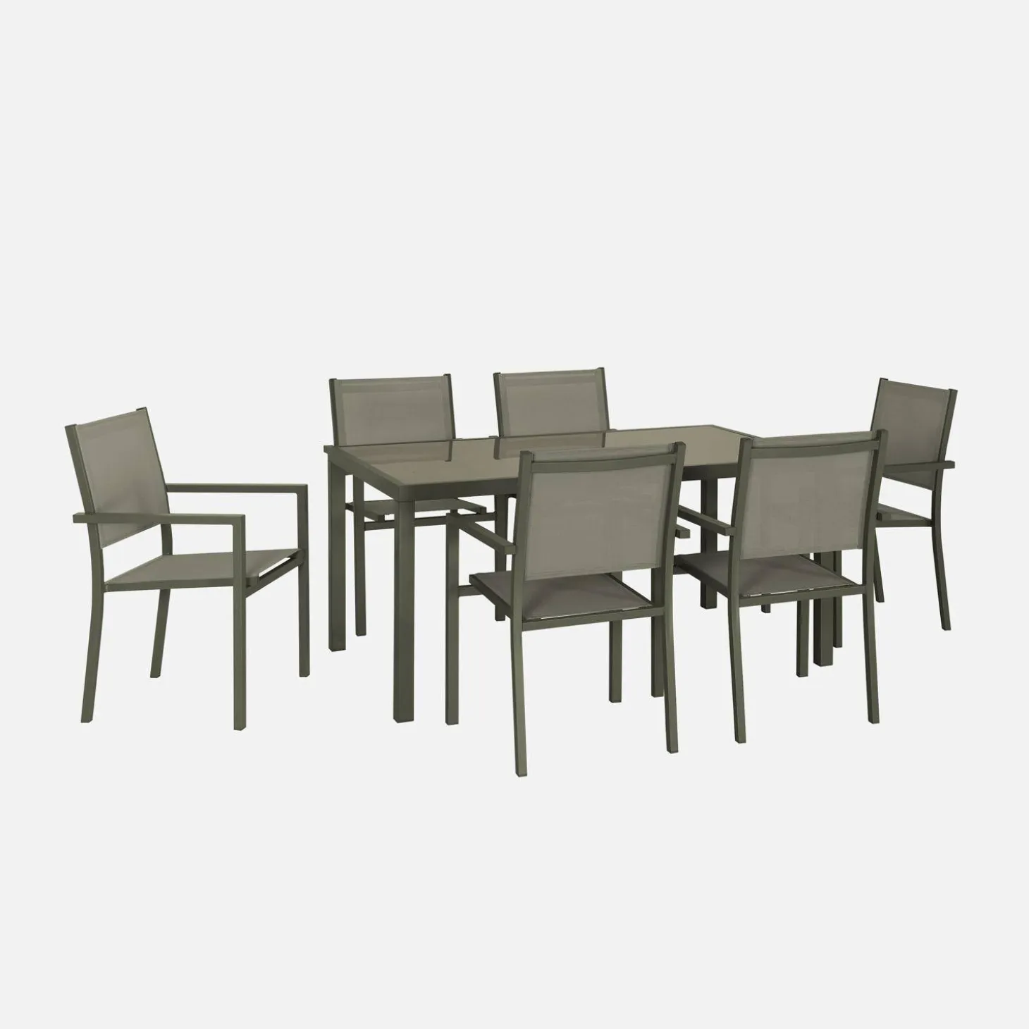 Tuintafel met 6 stoelen aluminium